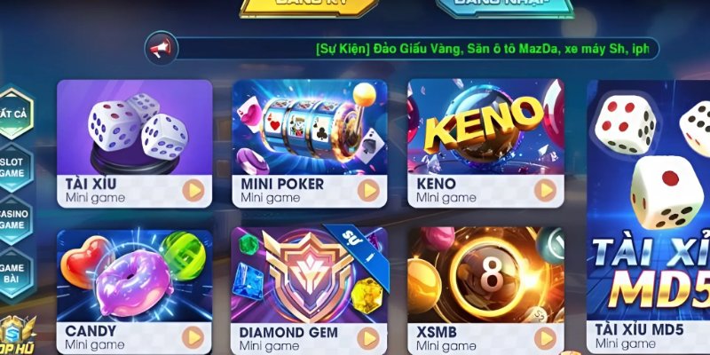 Sumvip cung cấp hệ thống các trò chơi mini game độc đáo